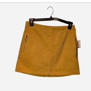 Charlotte Russe Yellow Corduroy Mini Skirt